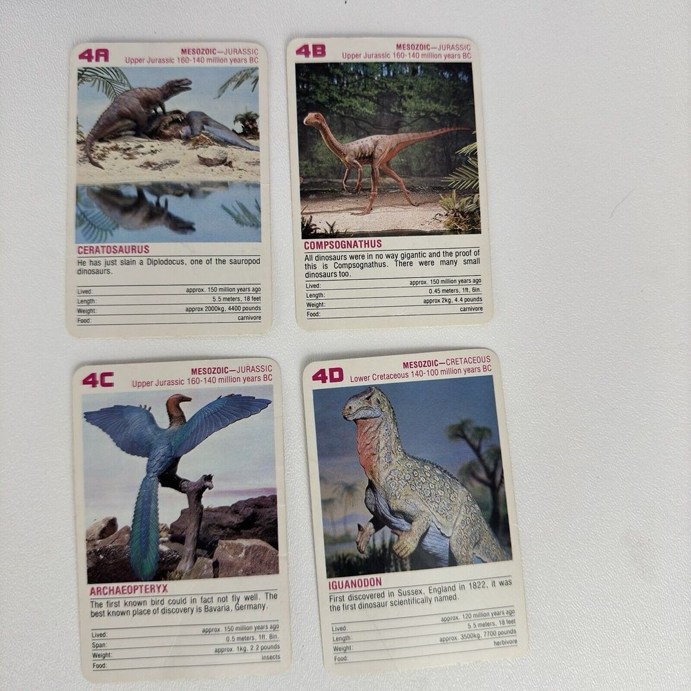 Vintage FX Schmid Animal Rummy Card Game Dinosaurs Prehistoric Animals COMPLETE - Picture 10 of 16